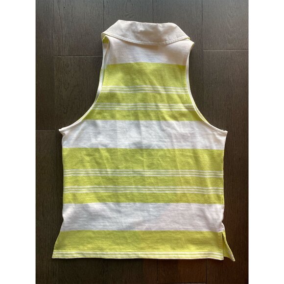 Maeve by Anthropologie Rigby Polo Tank Green White Stripe Sleeveless Size XS - Picture 4 of 6